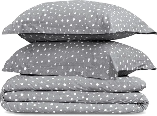 Miniatura 7 de Linen Home Juego de edredón de percal tamaño King impreso, relleno de edredón alternativo de plumón de lyocell lavado para todas las estaciones