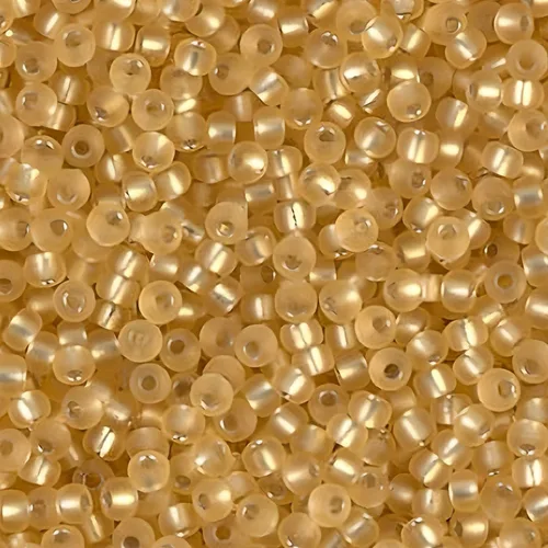 Miyuki - Cuentas de cristal redondas redondas japonesas con forro plateado mate dorado 11/0, tubo de aproximadamente 0.85 oz y 5 pulgadas