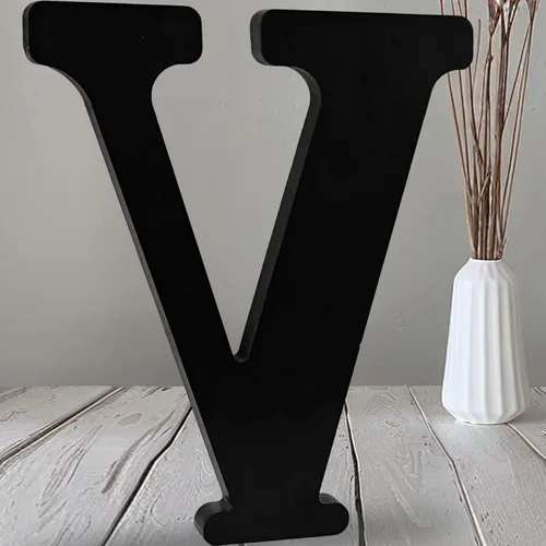 Miniatura 28 de AOCEAN Letras de madera negra de 12 pulgadas, letras de madera sin terminar para Halloween, letras decorativas de pie, tablero de señalización
