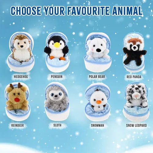 Miniatura 6 de Snowball - Huevo sorpresa con cremallera – 6 pulgadas – Lindo y suave surtido de juguetes de peluche para amigos, familia de todas las edades – Erizo