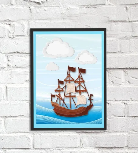 Miniatura 5 de Estivaux Juego de troqueles de barco marino de verano para hacer tarjetas, nubes anidadas, marcos de corte, plantillas de troqueles de barco