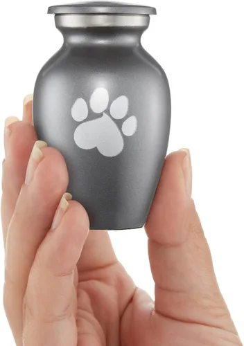 Miniatura 3 de Urna de latón macizo de 9 pulgadas para perros y gatos para cenizas de mascotas, recuerdo de cremación para mascotas de hasta 110 libras, estampado