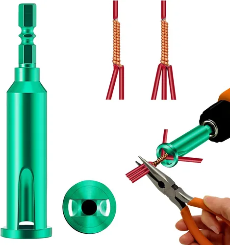Miniatura 7 de Herramienta universal de torsión de alambre, pelacables y herramienta de pelado de cables Twister para electricista por taladro o manualmente (azul)