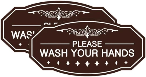 Miniatura 32 de Signs ByLITA Letrero de Victorian Please Wash Your Hands (plata cepillada) - Grande Brushed Silver