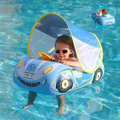 Miniatura 10 de Flotador de piscina para bebé con diseño de coche 3D, flotador de natación de PVC resistente, flotador de piscina para niños, flotadores de natación