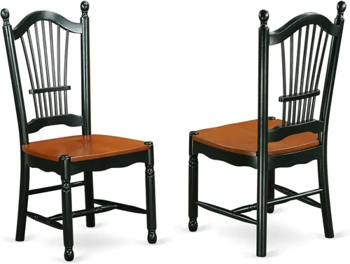 Miniatura 3 de East West Furniture ANDO3-BCH-W Juego de mesa de comedor de 3 piezas contiene una mesa redonda de madera con pedestal y 2 sillas de comedor