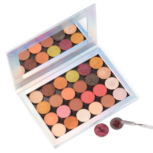 Miniatura 6 de Allwon 100 calcomanías de metal para paleta magnética vacía sombra de ojos paleta de maquillaje + espátula de depósito