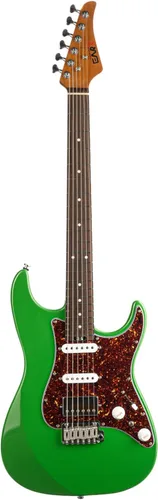 Miniatura 7 de EART Guitarras eléctricas de 6 cuerdas DMX-9TC Golpeador de tortuga roja Cuerpo sólido de caoba tostado y pastillas Alnico v Tonos versátiles