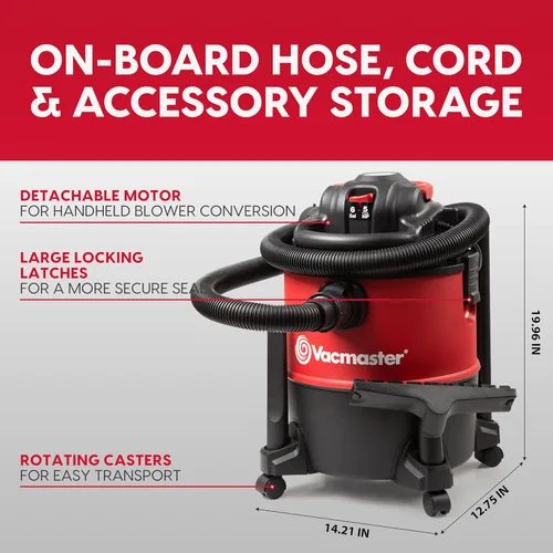 Miniatura 7 de Vacmaster Aspiradora húmeda/seca con soplador desmontable 6 galones 5 HP pico-VBVB611PF 1101