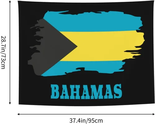 Miniatura 7 de Tapiz de decoración de pared, diseño de bandera de mapa de Bahamas, tapiz para colgar en la pared, manteles de arte hippie de 29 x 37 pulgadas