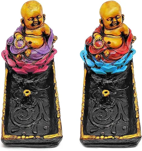 Baby Lotus Buddha - Soporte para incienso – Quemadores de palo, meditación, figura de budismo, accesorio de humo, aromaterapia, decoración