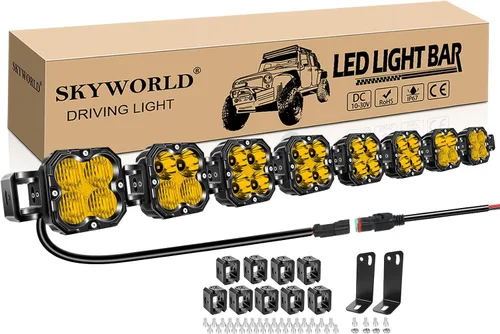 Miniatura 34 de SKYWORLD Luz LED Cuadrada Tipo Pod de 4.3 pulgadas, 30W 2500 LM, Luz Antiniebla de Conducción Todoterreno para Carro 4x4 Camión UTE ATV Barco