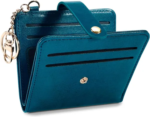 Miniatura 27 de Airkit Billeteras pequeñas para mujer, con bloqueo RFID, de cuero, con ventana de identificación, carteras para tarjetas para mujer, con monedero