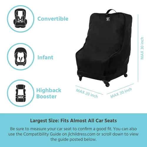Miniatura 5 de J.L. Childress Spinner Wheelie - Bolsa Acolchada para Asiento de Automóvil, Bolsa de Viaje para Avión, Se Adapta a la Mayoría de Asientos