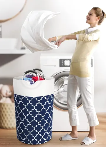 Miniatura 6 de Fabspace - Cesta grande de lavandería con bolsa de lavandería plegable, cesta de lavado, bolsa de ropa plegable, alta con asas, resistente al agua