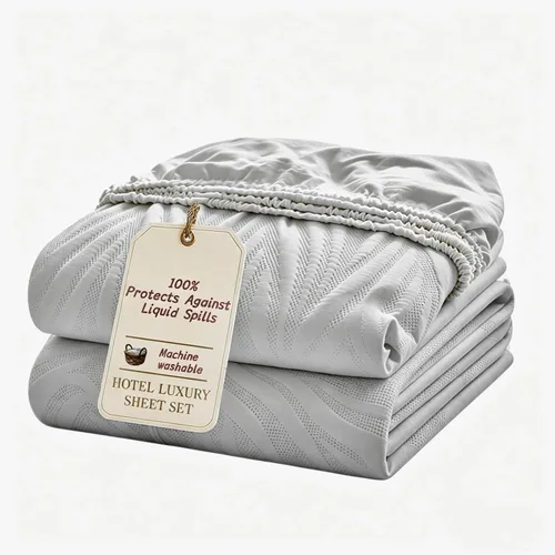 Miniatura 9 de Protector de colchón impermeable azul individual XL con protector de almohada, protege contra derrames de líquidos, suave, silencioso