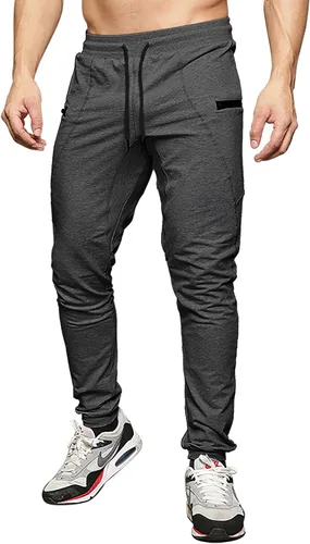 Miniatura 3 de MAIKANONG Pantalones deportivos ajustados para hombre, pantalones de entrenamiento para gimnasio, correr, atletismo, casual