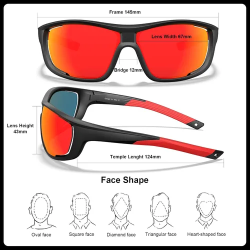 Miniatura 4 de CARFIA Lentes de sol deportivos polarizados para hombres y mujeres, lentes únicos laterales de ventilación para béisbol, correr, ciclismo 2. Marco