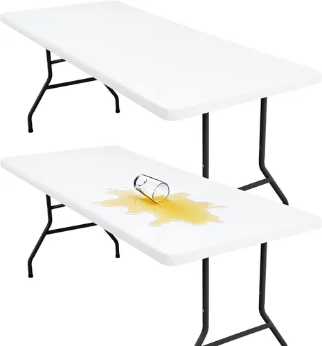 Miniatura 11 de homing Mantel rectangular elástico ajustable de 4 pies, funda de tela impermeable, mantel de poliéster lavable para cenas, fiestas, otoño