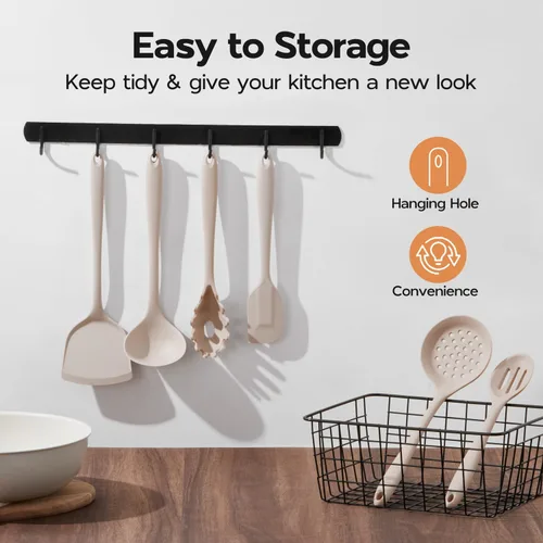 Miniatura 5 de Onader Juego de Utensilios de Cocina, Utensilios de Cocina de Silicona No Tóxicos, 6 Piezas Gadgets de Cocina Resistentes al Calor para Utensilios