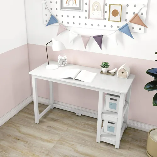 Miniatura 16 de Max & Lily Escritorio de madera maciza con estantes, 47 pulgadas, azul