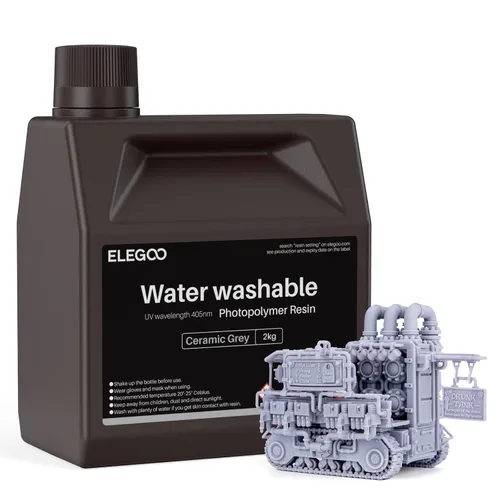 Miniatura 20 de ELEGOO - Resina de impresora 3D lavable al agua LCD de curado UV 405nm, resina de fotopolímero estándar para impresión LCD 3D para Marte Saturno