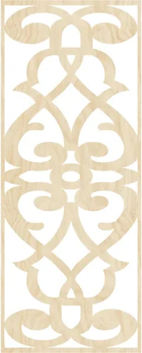 Miniatura 2 de 9 3/8"W x 24 3/8"H x 1/4"T Bellaire Decorativos Paneles de pared de madera calado, abedul