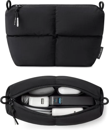 Comfyable Puffy - Funda organizadora de artículos electrónicos de viaje, bonita bolsa tecnológica para mujeres y hombres, bolsa de almacenamiento de