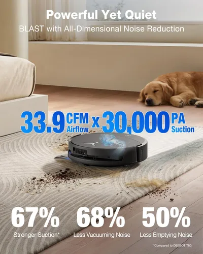 Miniatura 3 de ECOVACS DEEBOT T90 PRO OMNI Robot Aspirador y trapeador, succión de 30,000 Pa, mopa de rodillo OZMO autolimpiante instantánea, limpieza TruEdge