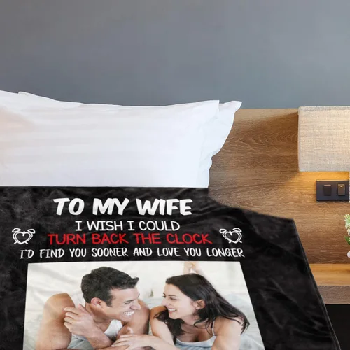 Miniatura 4 de WSYEAR Manta personalizada con fotos, regalo personalizado para parejas, manta con fotos personalizada, regalo de cumpleaños con texto en inglés "I