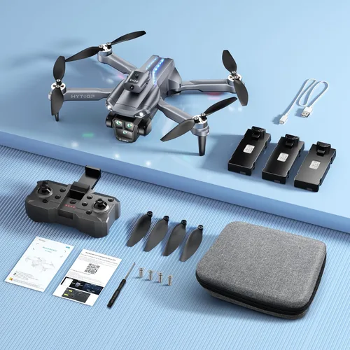 Miniatura 7 de Dron con cámara 1080P HD, Drones de motor sin escobillas con cámara para adultos, video WiFi en vivo, vuelo de punto de referencia, retorno de una