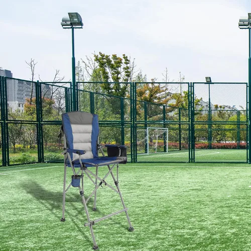 Miniatura 9 de REDCAMP Silla de campamento alta de gran tamaño para adultos, silla de directores plegable portátil de 330 libras, taburete plegable de altura
