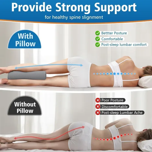 Miniatura 6 de Almohada grande de rodilla para dormir de lado, almohada de espuma viscoelástica de media luna para piernas, almohada de elevación de cuña de diseño