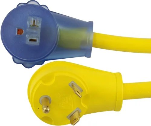 Miniatura 5 de Conntek 14340 Adaptador de Cable RV de 30 Amperios a 15/20 Amperios, Amarillo y Azul
