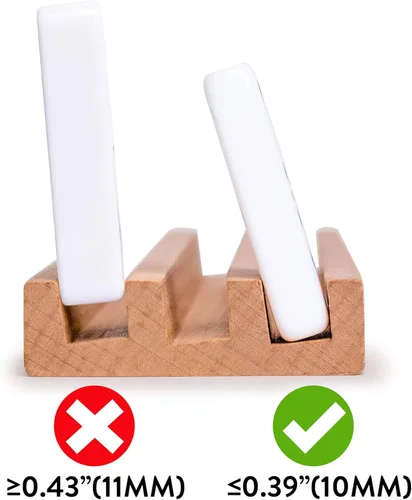 Miniatura 8 de Yellow Mountain Imports Juego de 4 bastidores de dominó de madera de haya (10 pulgadas) - Juego de 4 soportes de dominó para tren mexicano, pata