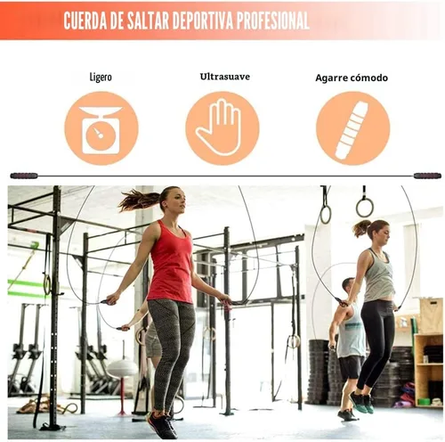 Miniatura 6 de Redify Cuerda de saltar, cuerdas de saltar para fitness, para mujeres, hombres y niños, cuerda de salto de velocidad para entrenamiento