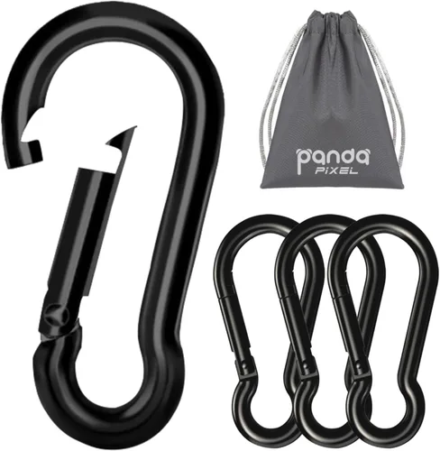 Miniatura 11 de Pixel Panda Accesorios de fitness, 3.1 pulgadas de carga de mosquetón de 800 libras, paquete de 4 y 2 accesorios de cable de mango D