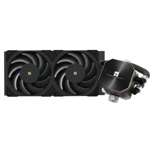 Thermalright Frozen Edge 240 Enfriador de agua AIO negro, enfriador líquido de CPU, 2 ventiladores PWM de 4.724 in, ventilador de alta velocidad de