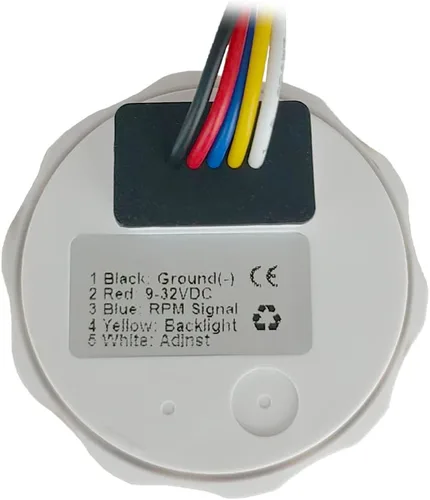 Miniatura 2 de ELING 52mm Generador 3000RPM Tacómetro con medidor de horas 12V 24V con retroiluminación roja Negro+Negro