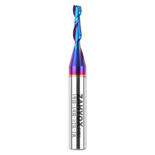 ZahyoX Broca CNC espiral upcut, broca de enrutador recto de carburo sólido nano, diámetro de corte de 1/8", vástago de 1/4", longitud de corte de