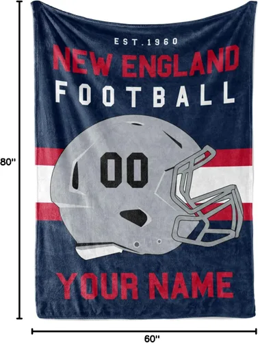 Miniatura 203 de Manta personalizada para fanáticos del fútbol americano – Se envía al día siguiente – Hecha en Estados Unidos – Manta de vellón personalizada