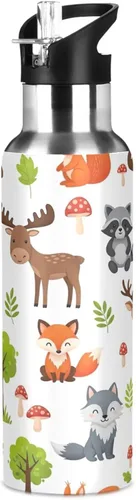 Miniatura 8 de BPA-Free Sport Water Bottle Insulated 20 Oz, Stainless Steel Vacuum Insulated Water Bottle for Gym Outdoor Travel School, Cute Woodland Animals Bears