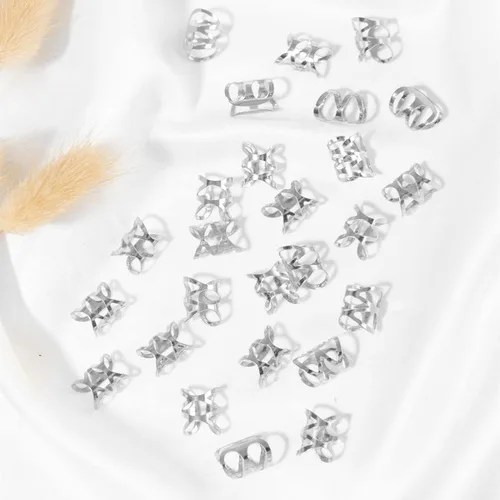 Miniatura 6 de NAISKA 50 piezas de joyería para rastas, anillos trenzados para el cabello, clips de temor, cerraduras de metal, joyería para trenzar el cabello