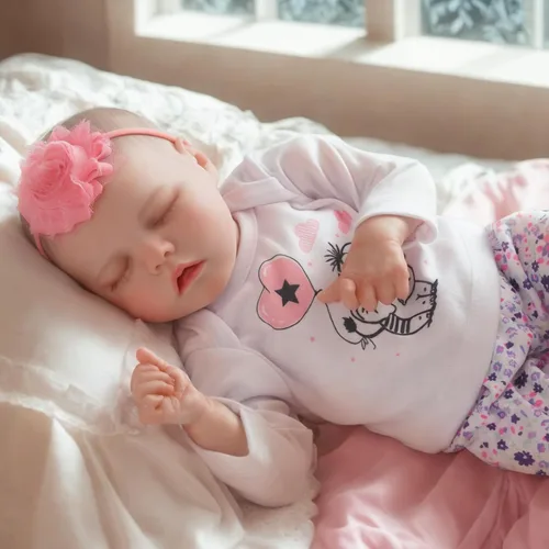 Miniatura 3 de JIZHI Muñecas de bebé Reborn realistas Niña, muñeca de bebé real de cuerpo suave de 17 pulgadas, muñeca de silicona de vinilo realista de cuerpo