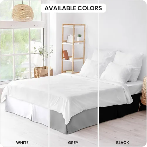Miniatura 3 de LUX Décor Falda de Cama King de 16 Pulgadas de Caída - Falda de Cama Plisada de Microfibra Cepillada - Fácil Ajuste, Resistente a Arrugas y Negro