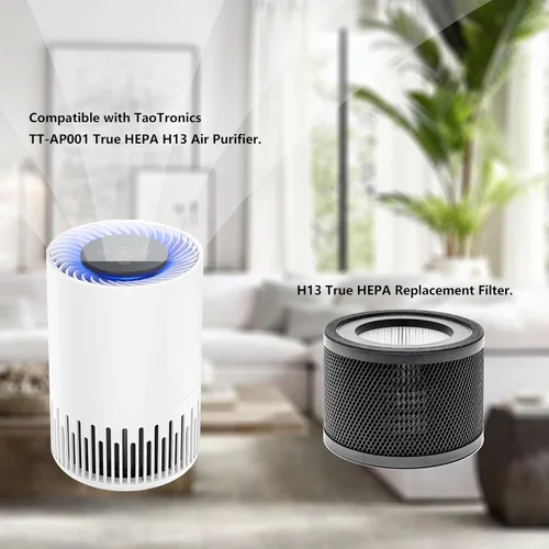 Miniatura 6 de TT-AP001 - Filtro de repuesto True HEPA, compatible con TaoTronics TT-AP001 y VAVA VA-EE014 purificador de aire, filtro HEPA verdadero H13 y filtro