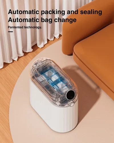 Miniatura 2 de Basurero automático sin contacto para baño, autosellado y autocambiante, cubo de basura inteligente con sensor de movimiento con tapa, 2.7 galones