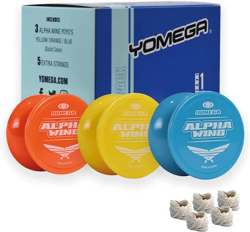 Miniatura 8 de Yomega Yoyo de ala alfa 3X, yoyo de eje fijo diseñado para principiantes. Juego de trucos de cuerdas y entusiastas del eje fijo (clásico)