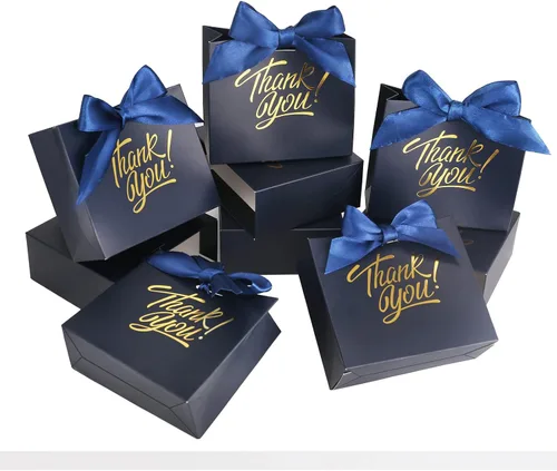 Miniatura 7 de KPOSIYA Bolsas de regalo pequeñas, paquete de 50 bolsas pequeñas de agradecimiento de 4.5 x 1.8 x 3.9 pulgadas, bolsa de favor de fiesta, cajas