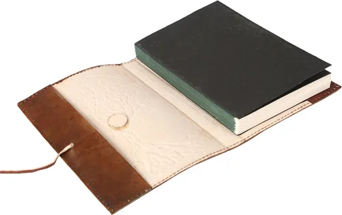 Miniatura 3 de Diario de cuero marrón de 7 x 5 pulgadas, rellenable, de papel, con forro, árbol de la vida, cuaderno de escritura hecho a mano, cuaderno de notas